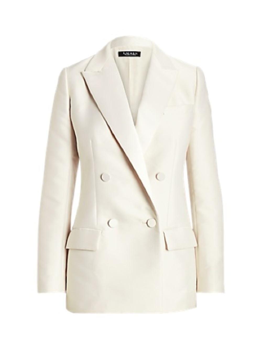 Lauren Ralph Lauren Double Breasted Satin-Trim Twill Blazer